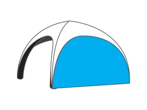 Opblaastent X-spider: bedrukte zijwand