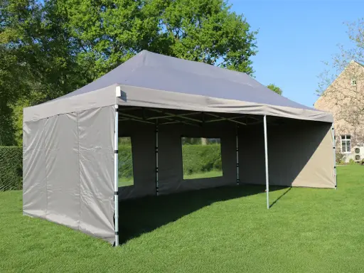 Einde reeks: easy-up tent 4 x 8 m Solid 50 taupe