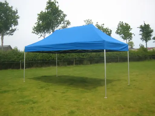 Einde reeks: vouwtent 3 x 4,5 m Solid 50 hemelsblauw