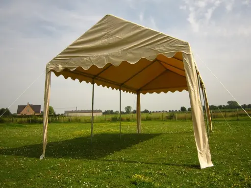 Einde reeks: partytent 5 x 10 m pvc basic beige