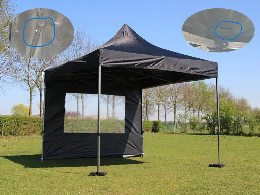 Tweedehands: easy-up tent 3 x 3 m Solid 30 zwart